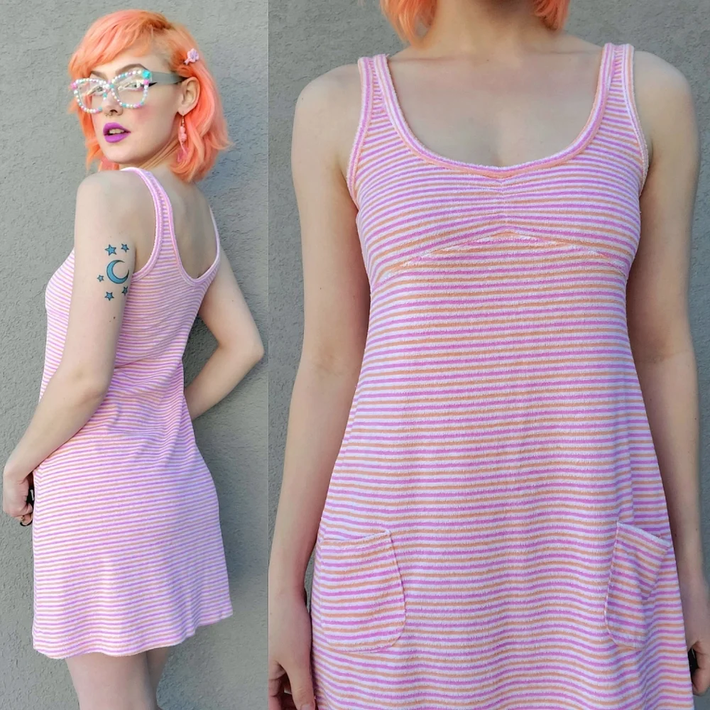 Lilly Pulitzer Terrycloth Pink Mini Dress Swim Cover Up Summer - Picture 2 of 11